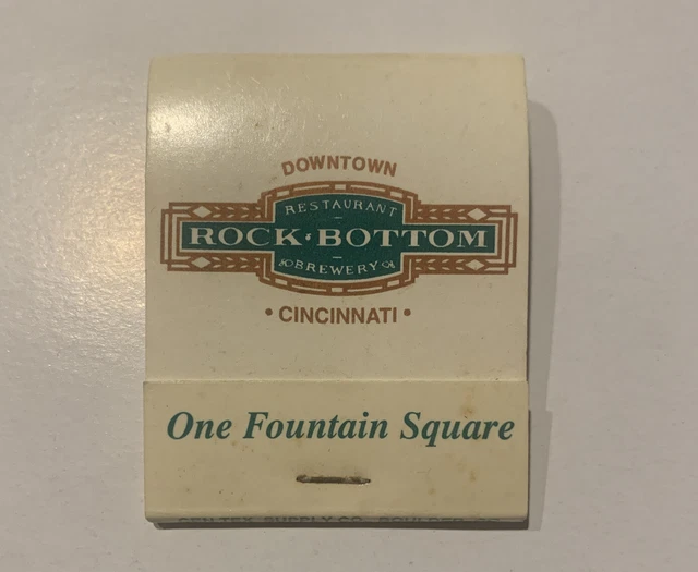 Vintage Rock Bottom Brewery Matchbook Downtown Cincinnati Restaurant Ad Matches