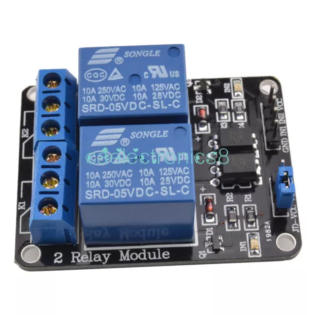 Two 2 Channel Relay Module 5V With optocoupler For PIC AVR DSP ARM Arduino NEW
