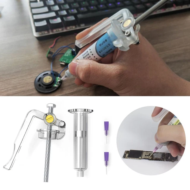 Manual Syringe Propulsion Tool Plunger Dispenser Solder Paste Booster