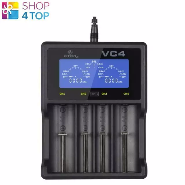 XTAR VC4 Li-ion BATTERY CHARGER CYLINDRICAL BATTERIES LCD USB NiMH NEW