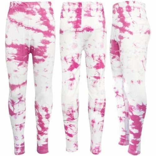 Bambine Leggings Cravatta Tintura Rosa Stampa Elegante Fahsion Trendy Danza 5-13