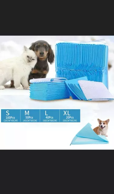 20-100PC Dog Puppy Size M-L Pet Housebreaking Pad, Pee Training Pads, Underpads