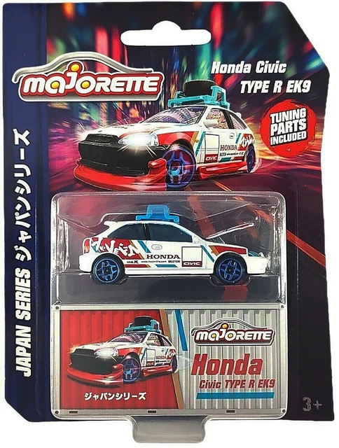 Majorette Deluxe fémautó, Honda Civic Type R EK9, Japan Series Collection, 2024-es kiadás, 1:64, sokszínű