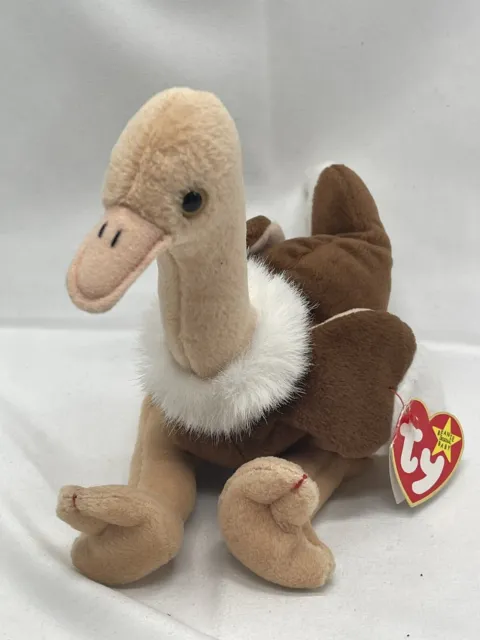 Ty Beanie Baby "STRETCH" The Ostrich Bird Stuffed Animal Plush Toy 1997