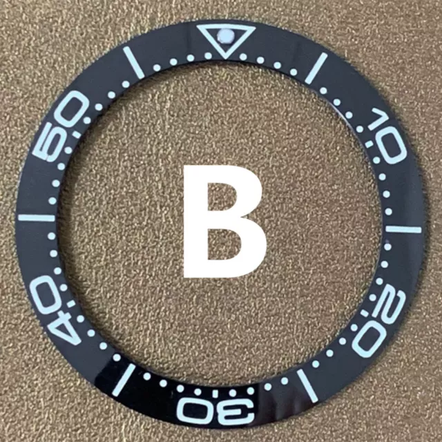 41.5mm/32.5mm Black Bezel White Font Ceramic Watch Bezel Insert Watch Parts