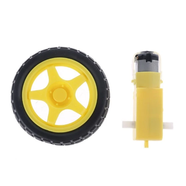 1 Set for  Car Robot Plastic Tire Wheel Tyre with DC3-6V Gear Motor