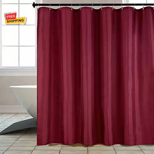 Quality Fabric Shower Curtain Liners 72 Inch  Burgundy Water Resistant