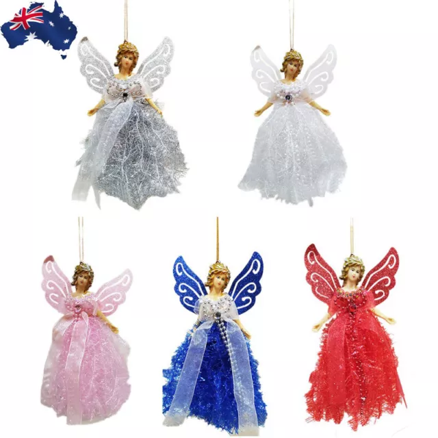 Christmas Tree Fairy Angel Doll Pendant Xmas Party Gift Hanging Topper Ornaments