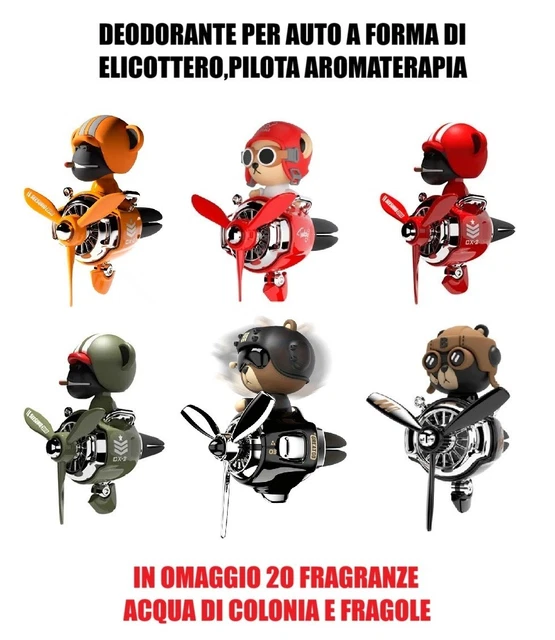 Diffusore Profumo Auto A Forma Di Anatra Pilota - Elica Rotante, Deodorante Creativo Per Uscita Aria - Foto 9