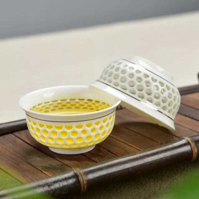 2 un. taza de té china de diseño hueco taza de porcelana de cerámica de porcelana de 6 cm