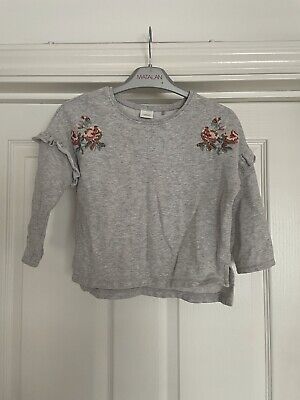 Next Grey Flower Floral Top Sweatshirt 3-4 Years