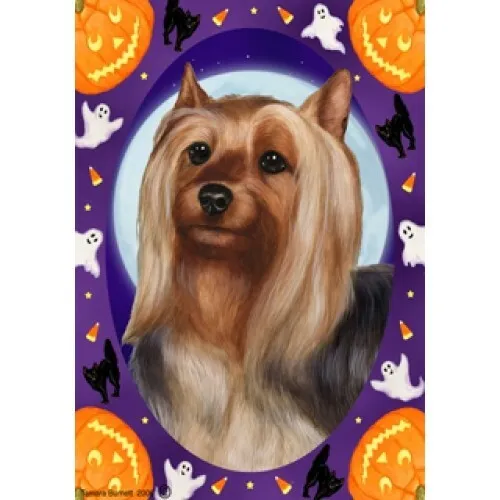 Halloween Garden Flag - Silky Terrier 121021