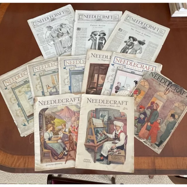 Antique Lot of Issues Needlecraft Magazine Sewing Fashion Home Arts 1910-13 1922 Antique Lot of Issues Needlecraft Magazine Sewing Fashion Home Arts 1910-13 1922