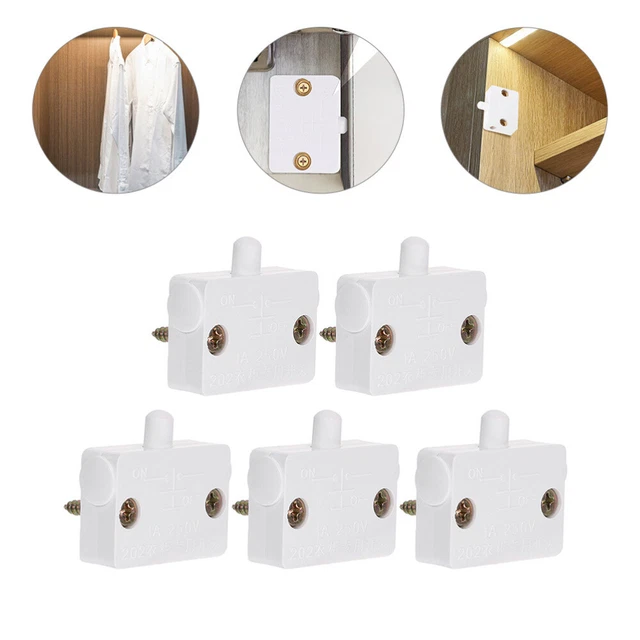5 PCS DOOR Jamb Switch Smart+ Light Power Button Closet Lamp £7.19