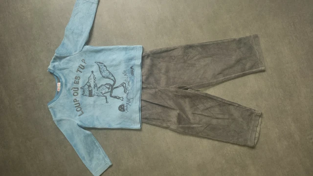Adorabile Pigiama Velour Tema " Lupo Dove Sei Tu ?" Ragazzo DPAM 3 Anni Molto