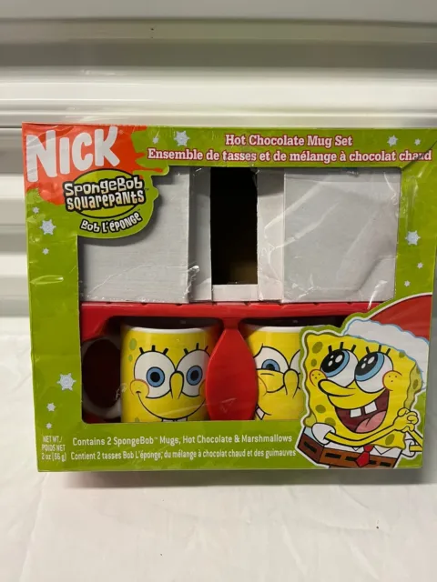 Nickelodeon Spongebob Squarepants Hot Cocoa Mug Set 2005