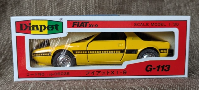 VINTAGE YONEZAWA YELLOW Fiat X1-9 G-113 1:30, Boxed Model Car
