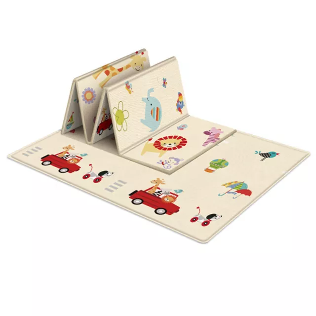 100x180cm Play Mat Crawl Mat Baby Kids Mat Foldable Reversible Animal Motif