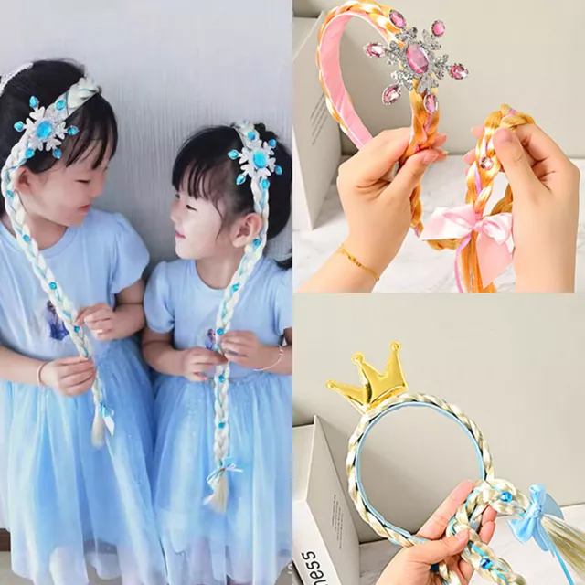Girls Flower Weaving Braid Headband Kids Princess Dress Up Hair Accessories