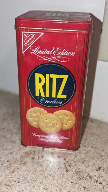 Vintage Empty 1986 Nabisco Ritz Cracker Square Tin Canister Limited Edition