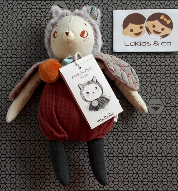 DOUDOU PELUCHE MOULIN ROTY POUPEE CHAT GIBOULEE APRES LA PLUIE 26 cm NEUF D1000