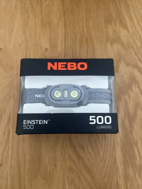 NEBO Einstein 500 Lumen Head Torch AAA Batteries NEW Head Lamp