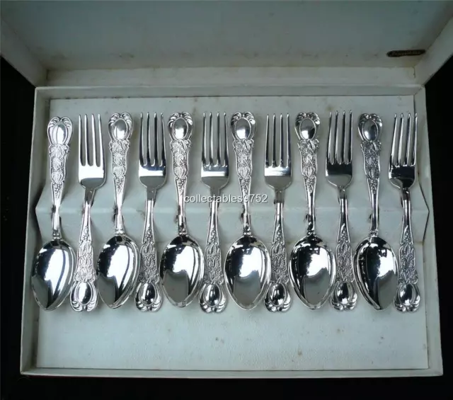 Vintage RODD Josephine Silver Plated Dessert Spoons & Fork Set,  EPNS A1