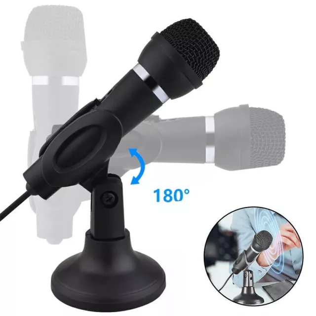 USB Voice Microphone Computer PC Mic With Stables Adjustable Base For Recording·