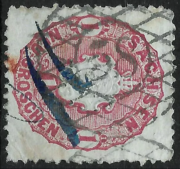 Sachsen Nummernstempel ~ N58 Werdau ~ MiNr. 16 ~ 1 Ngr.