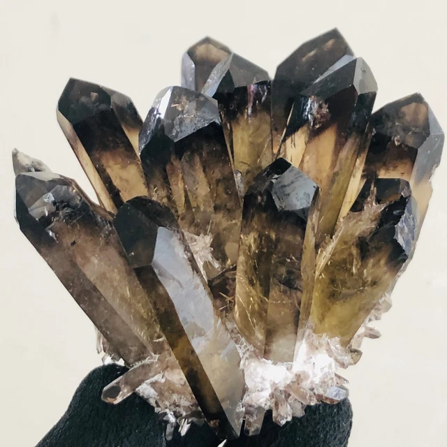 303g  New Find Black Phantom Quartz Crystal Cluster Mineral Specimen Healing