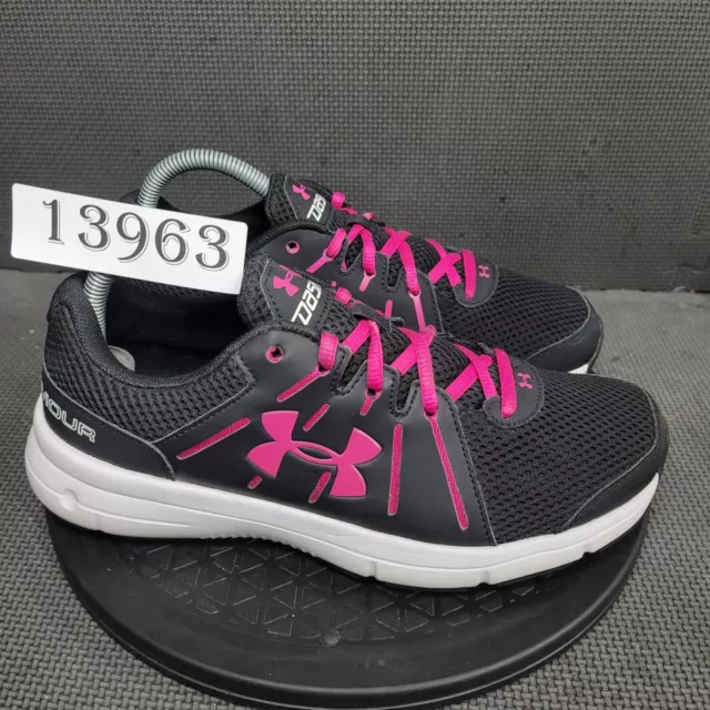 Under Armour Dash RN 2 Running Shoes Womens Sz 9 Black Pink Athletic Trainers