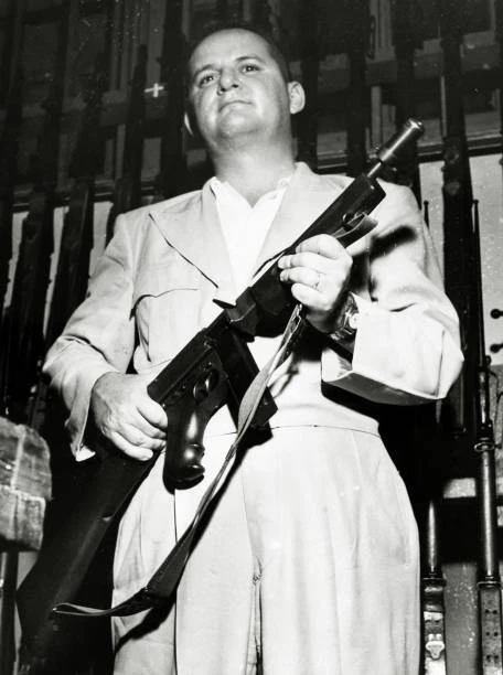 PRESIDENT JOSE ANTONIO Remon Of Panama With A Machine Gun 1953 Old ...