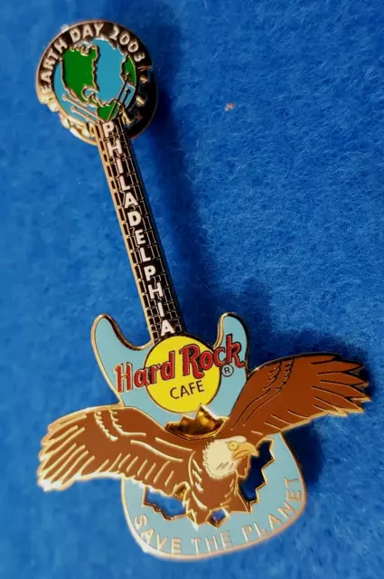 PHILADELPHIA EARTH DAY AMERICAN BALD EAGLE GUITAR 2003 Hard Rock Cafe PIN LE