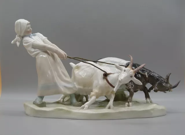 Meissen, Otto Pilz Jugendstil Figur Ziegenhirtin W.200, 1. Wahl um 1910