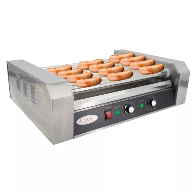 Hakka Commercial 24 Hot Dog 9 Roller Grill Electric Warmer Cooker Machine