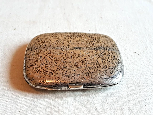 ART DECO ETUI A Cigarettes Argent Massif Anglais Interieur Vermeil Monogramme Hb EUR 94,99 - PicClick FR