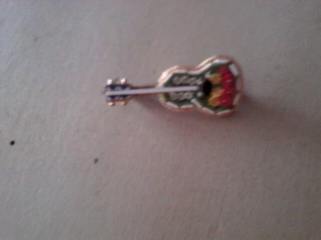 Broche Ancienne En Forme De Guitare - Micro Mosaïque Vintage, Sans Marque