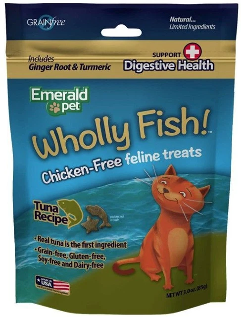 ¡Mascota esmeralda pez entero! Receta de atún golosinas de salud digestiva para gatos
