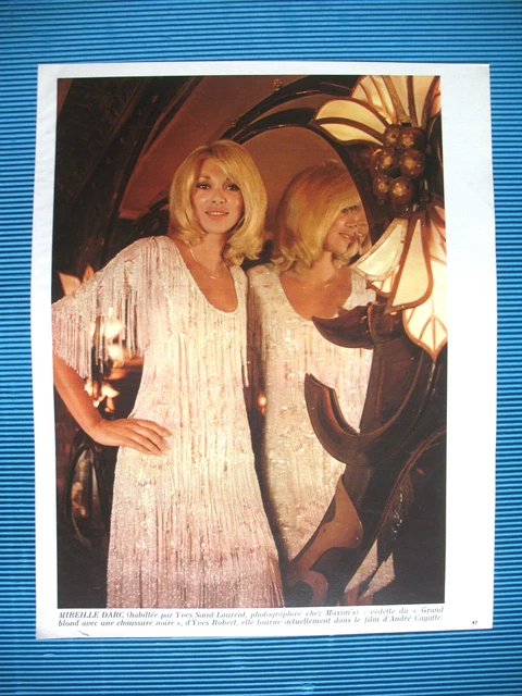 Publicite De Presse Yves Saint Laurent Mireille Darc Chez Maxim's French Ad 1973