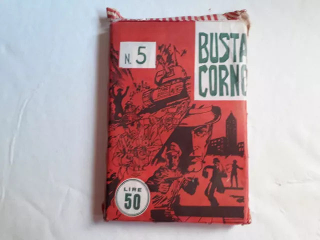 Busta Corno N.5 Da Lire 50 Originale Con 3 Fumetti Di Guerra, Buona