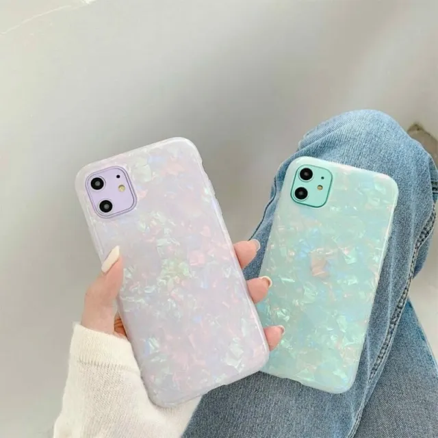 Marble Phone For iPhone 11 Pro MAX XR X 6s 6 8 7 Plus Bling Cover Case Pearl