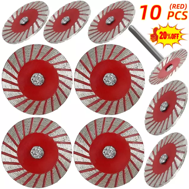 10X Stone Carving Blades Turbo Diamond Dry Cutting Disc Grinder Wheel-Saw