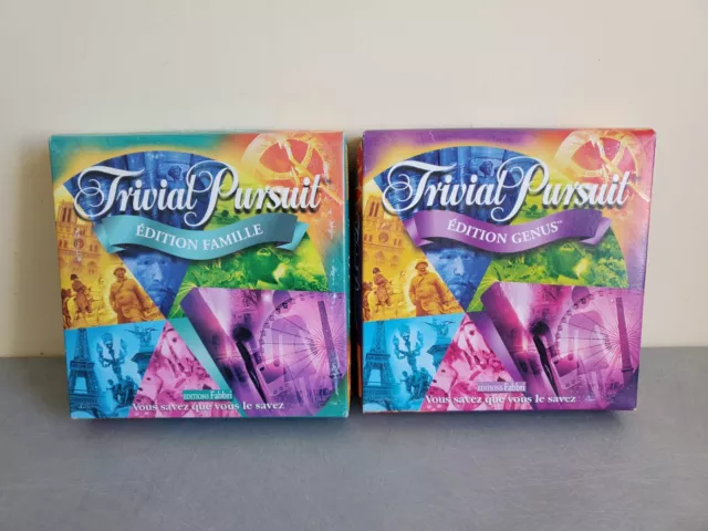 2 Boites Trivial Pursuit Genius Famille Hasbro  éditions Fabbri Jeu de Société