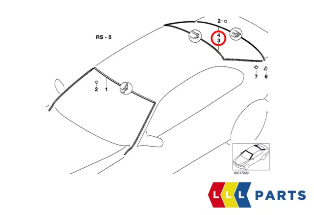 Genuine Bmw 5 Series E39 Rear Windshield Moulding Seals Set 3