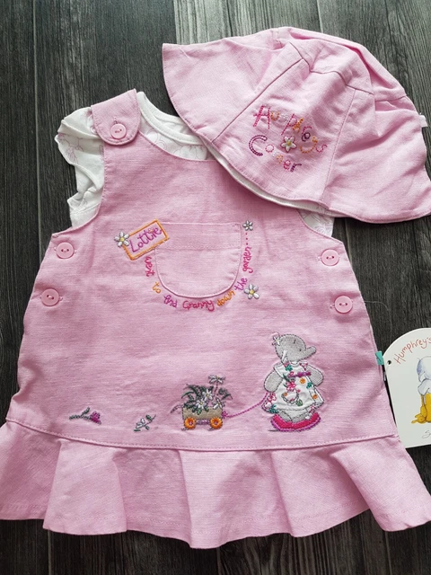 Bnwt Humphreys Corner Grannys Garden Mauve Dress Hat Top Set 6-9 Months Gift