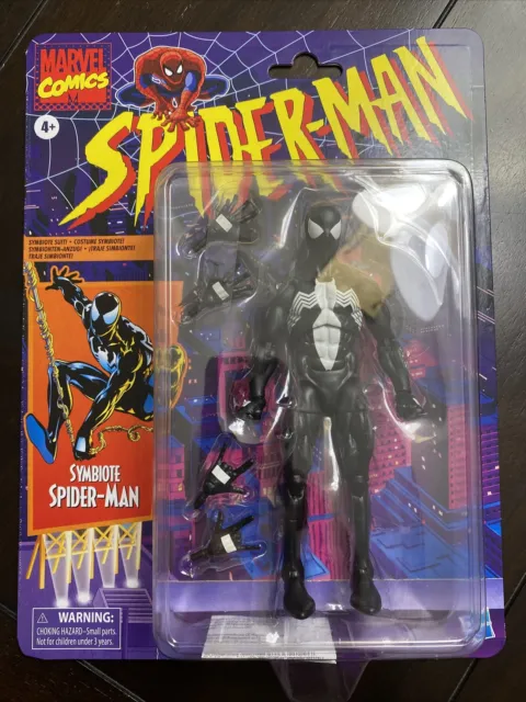 Marvel Legends Series Black Suit Symbiote Spider-Man Retro Card