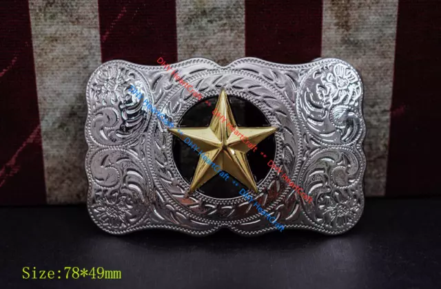 Hebilla Cinturón De Trofeo De Rodeo Western Vaquero Largo Enorme Glod Texas Ranger Star Rodeo 3