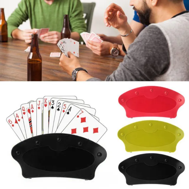 Manos libres soporte para tarjetas de juego de pie juego de póquer asiento en forma de fan 2