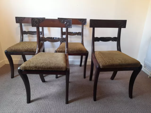 Set Antique William IV Mahogany Dining Chairs Circa 1830