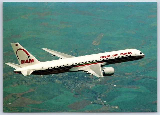 Airplane Postcard Royal Air Maroc RAM Airlines Boeing 757-2B6 In Flight DN3